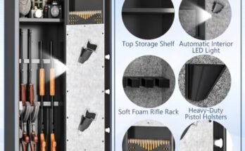 SFTORMAS Biometric Gun Safe For 5 Rifles